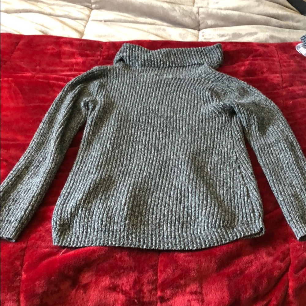 Gray High Neck Sweater